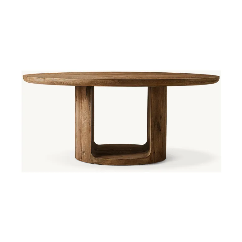 Table à manger ronde Autun en bois massif, collection tables à manger ELWOOD HOME