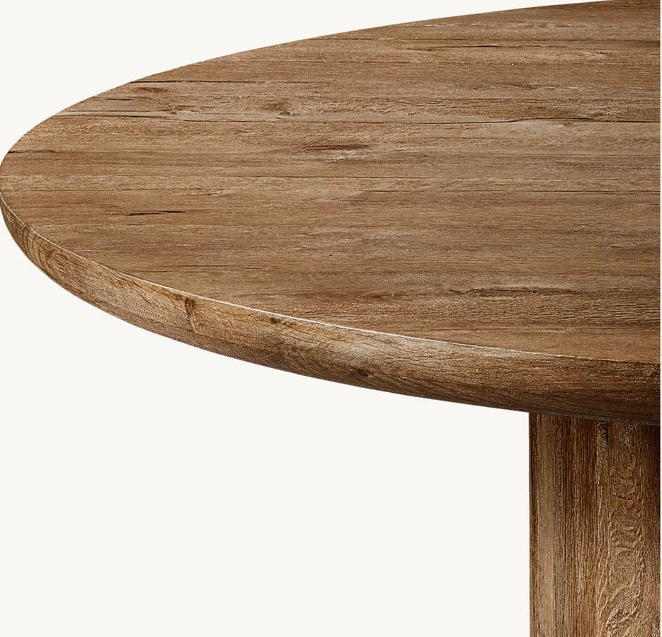 Table à manger ronde Autun en bois massif, vue 3 sur 6