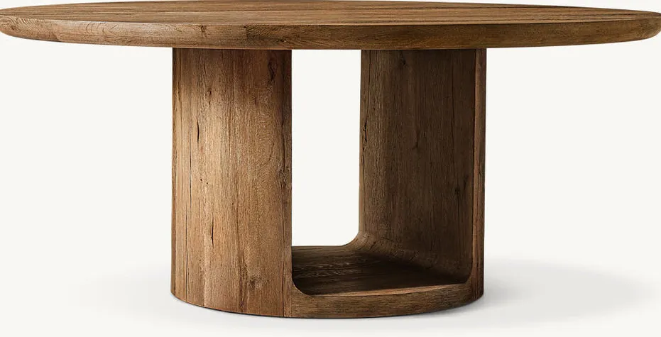 Table à manger ronde Autun en bois massif, vue 6 sur 6
