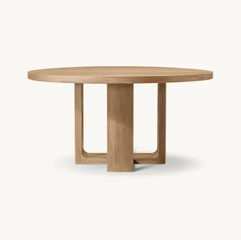 Table à manger ronde Auzat en chêne — tables à manger