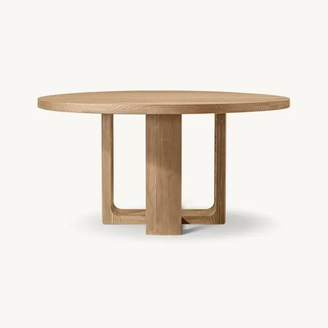 Table à manger ronde Auzat en chêne — tables à manger