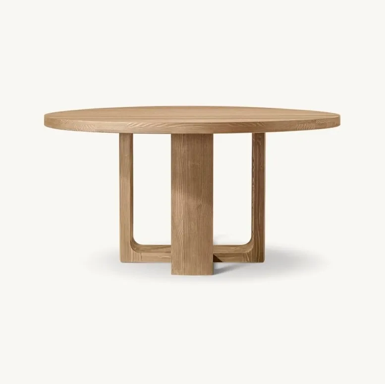 Table à manger ronde Auzat en chêne, collection tables à manger ELWOOD HOME
