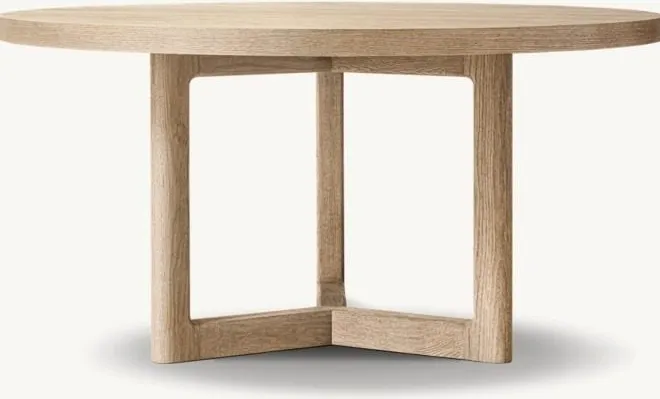 Table à manger ronde Balazuc en chêne, vue 2 sur 4