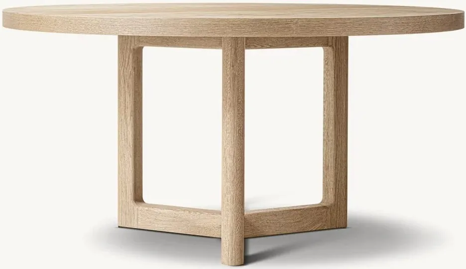 Table à manger ronde Balazuc en chêne, vue 4 sur 4