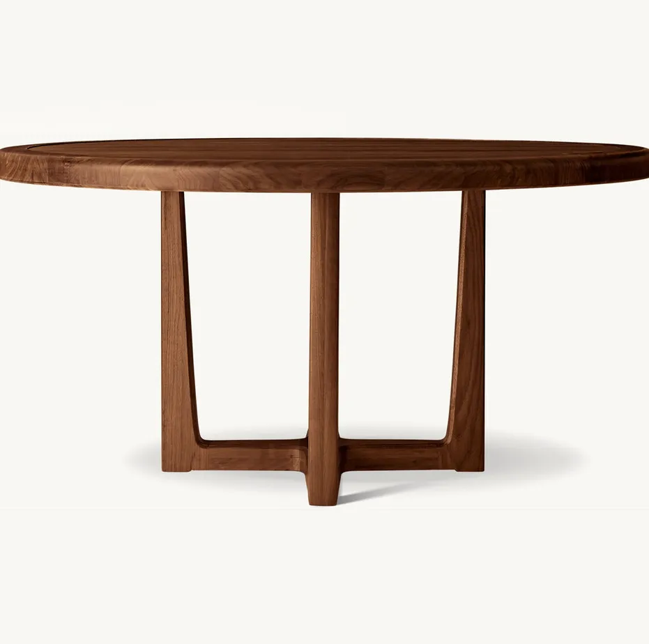 Table à manger ronde Baume en chêne, vue 2 sur 4