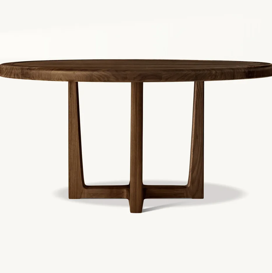 Table à manger ronde Baume en chêne, vue 3 sur 4