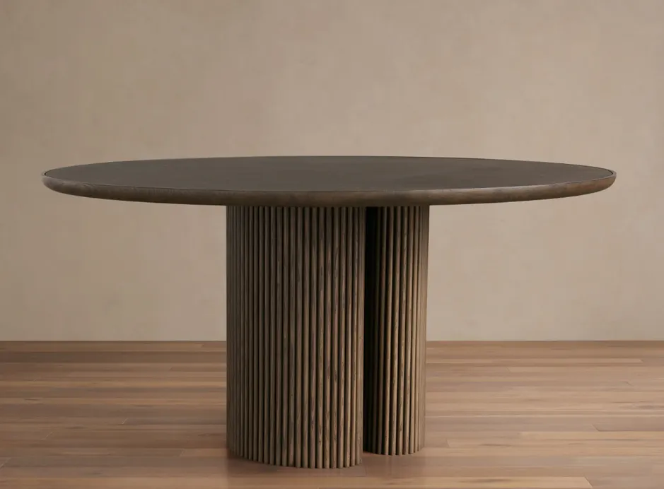 Table à manger ronde Biot en marbre, vue 2 sur 4