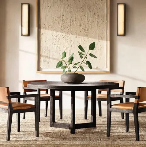 Table à manger ronde Colmars en bois massif — tables à manger