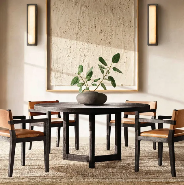 Table à manger ronde Colmars en bois massif — tables à manger