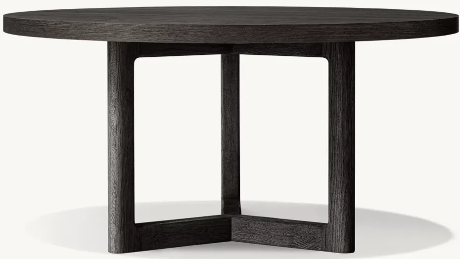 Table à manger ronde Colmars en bois massif, vue 2 sur 4