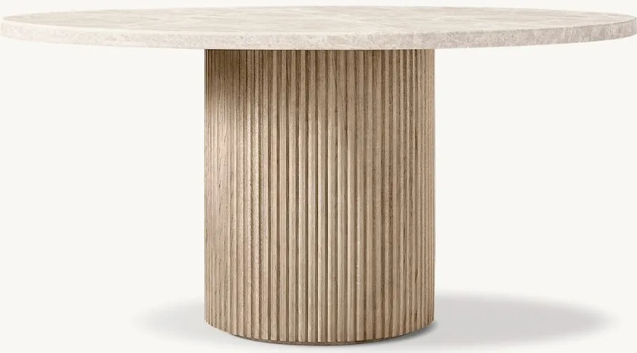 Table à manger ronde Die en marbre, vue 2 sur 4