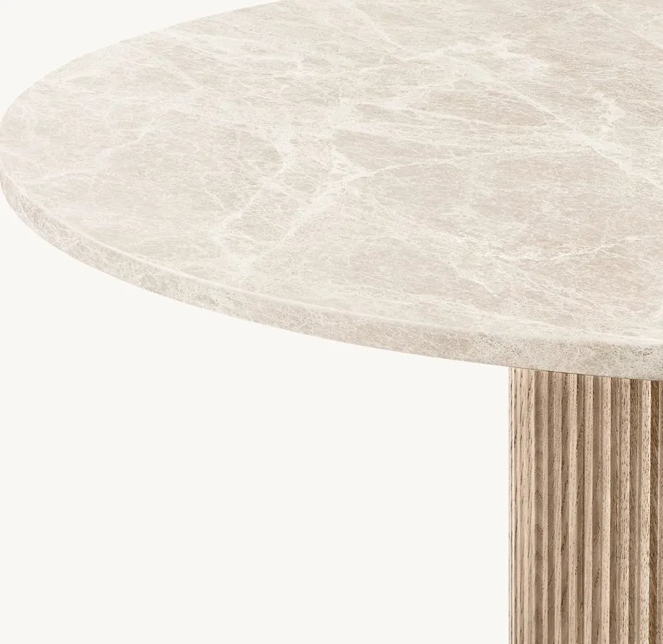 Table à manger ronde Die en marbre, vue 3 sur 4