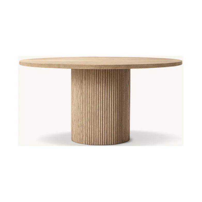 Table à manger ronde Ganges en chêne, collection tables à manger ELWOOD HOME