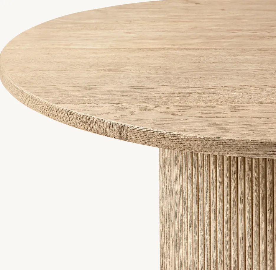 Table à manger ronde Ganges en chêne, vue 2 sur 3