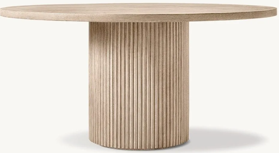 Table à manger ronde Issigeac en chêne, vue 3 sur 4