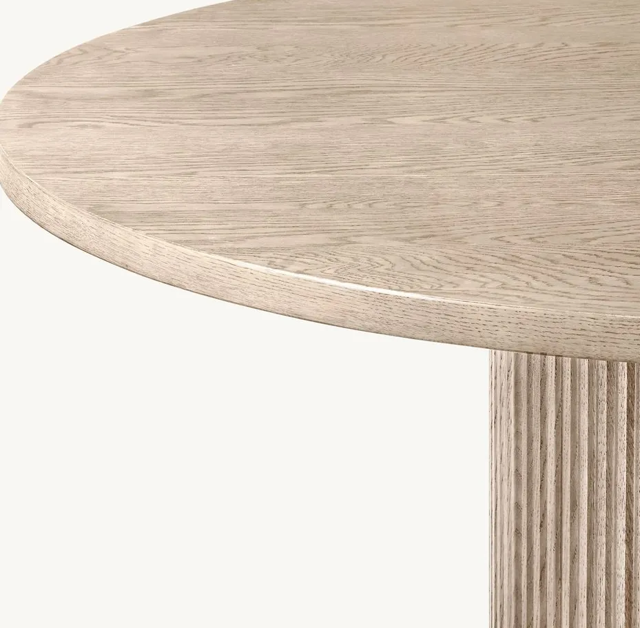 Table à manger ronde Issigeac en chêne, vue 4 sur 4