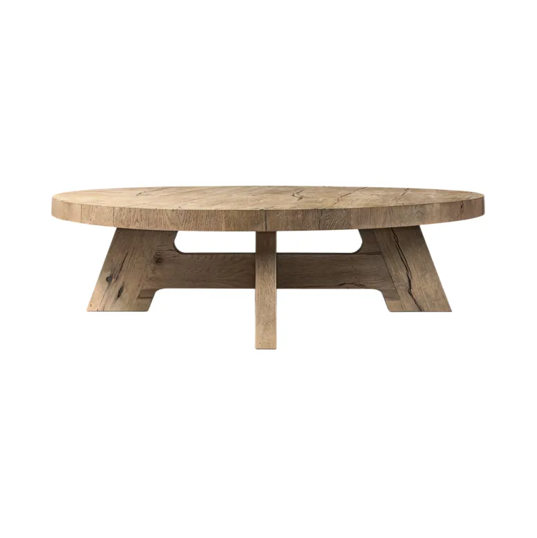 Table à manger ronde Marvejols en chêne, collection tables à manger ELWOOD HOME