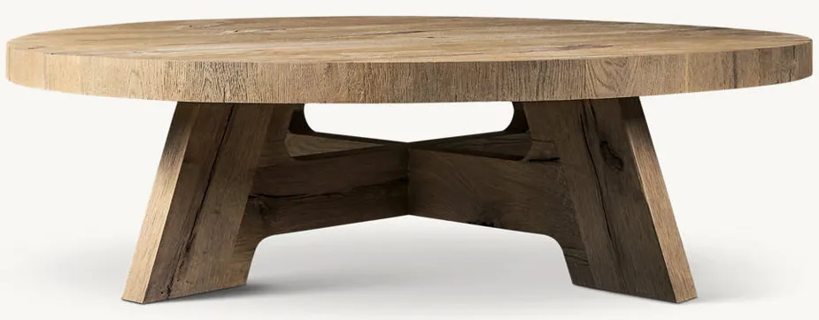 Table à manger ronde Marvejols en chêne, vue 6 sur 6