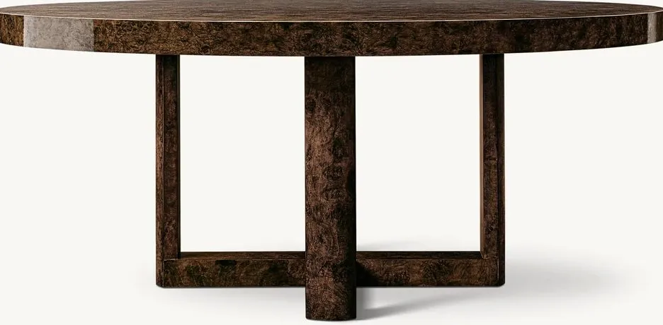 Table à manger ronde Mirepoix en chêne, vue 2 sur 5