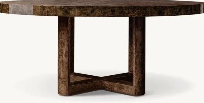 Table à manger ronde Mirepoix en chêne, vue 3 sur 5