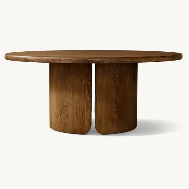 Table à manger ronde Nantua en bois massif — tables à manger