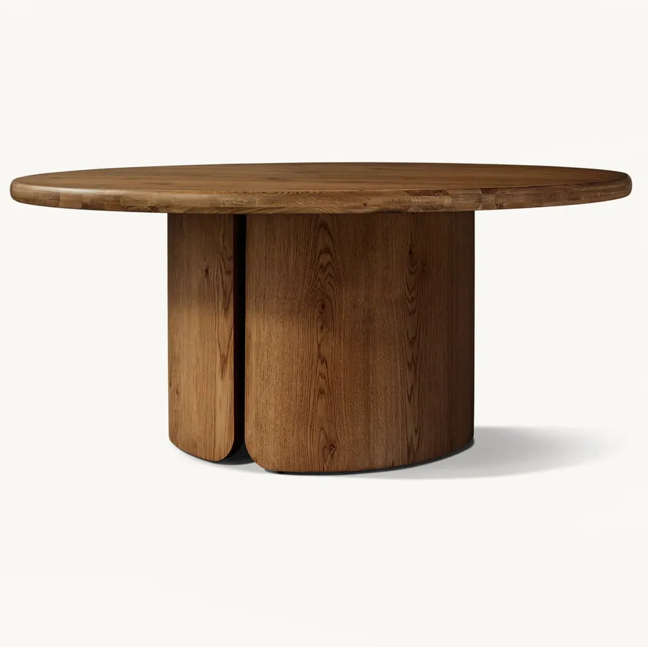 Table à manger ronde Nantua en bois massif, vue 4 sur 4