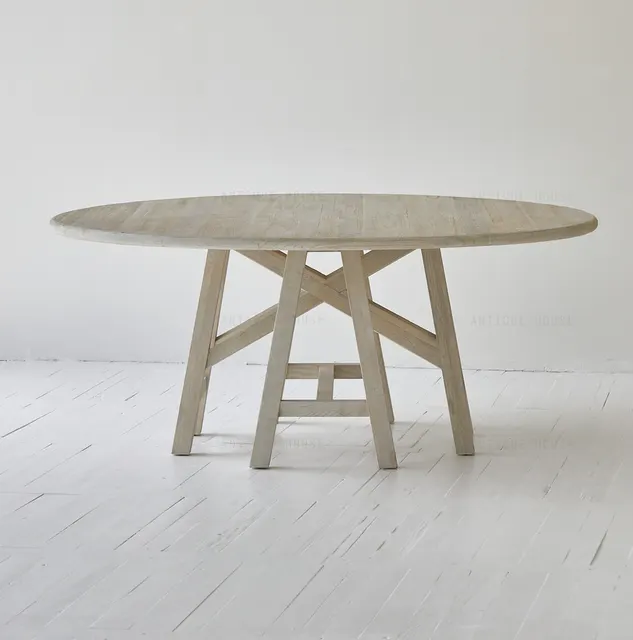 Table à manger ronde Sarlat en chêne — tables à manger