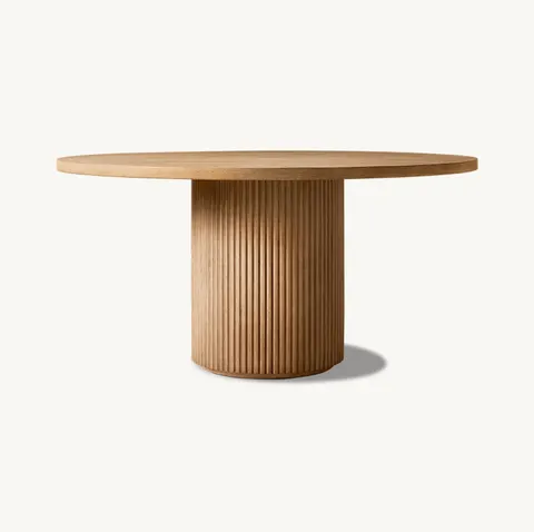 Table à manger ronde Saulieu en chêne — tables à manger
