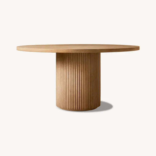 Table à manger ronde Saulieu en chêne — tables à manger