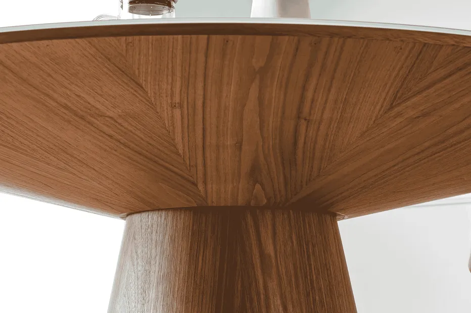 Table à manger ronde Sommières en noyer, vue 6 sur 6