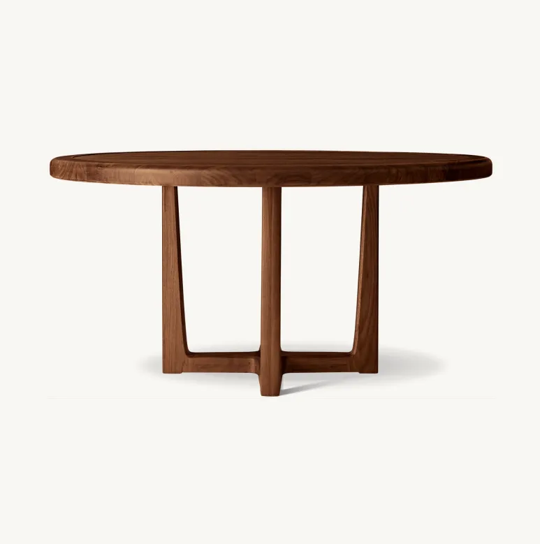 Table à manger ronde Tende en chêne, vue 2 sur 4
