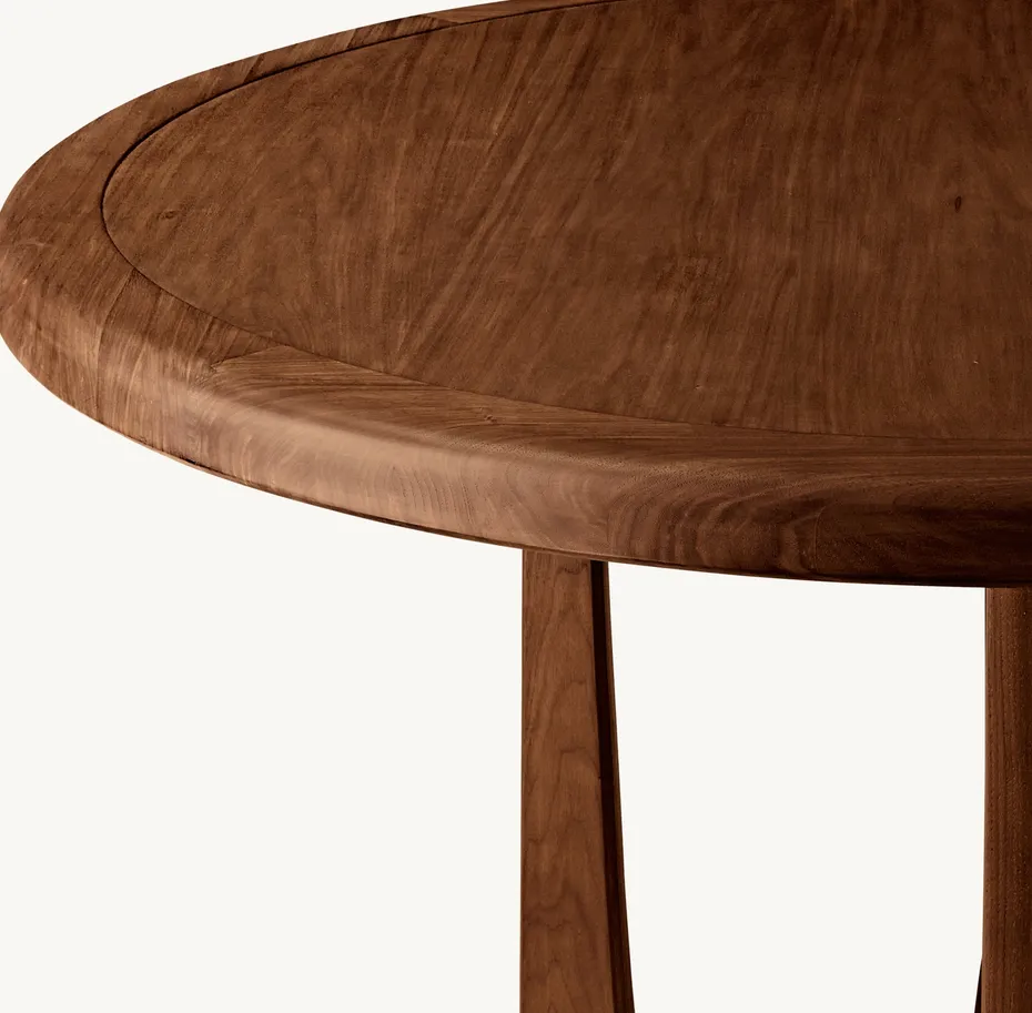 Table à manger ronde Tende en chêne, vue 3 sur 4