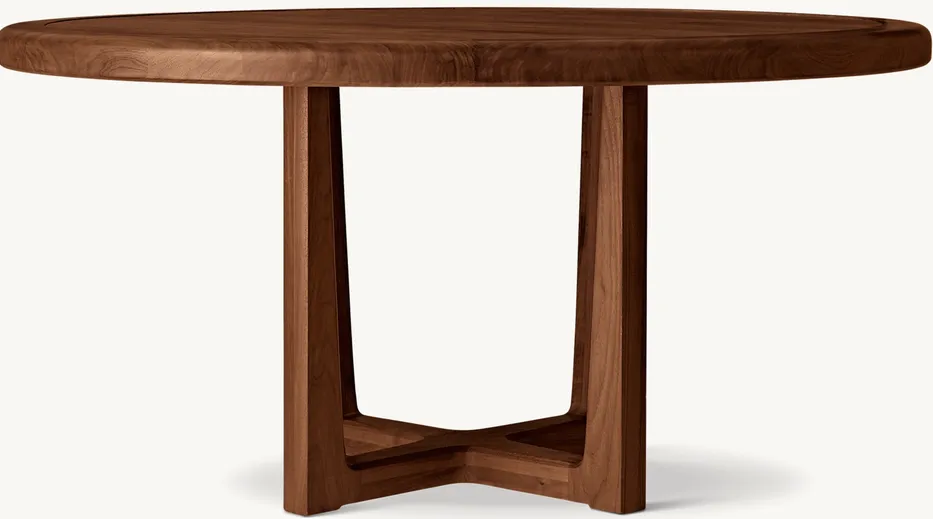 Table à manger ronde Tende en chêne, vue 4 sur 4