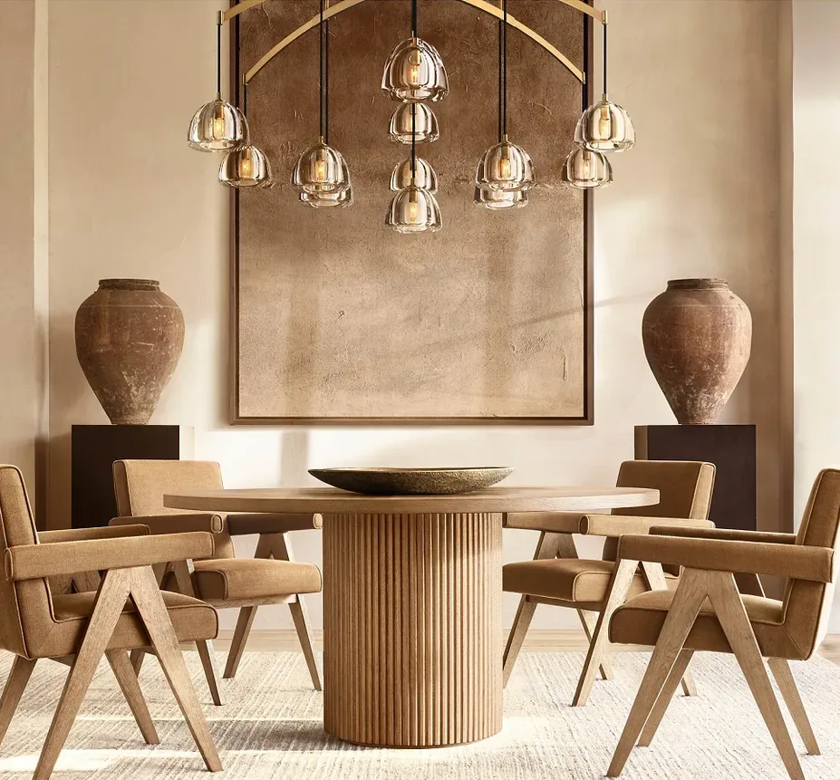 Table à manger ronde Tournon en chêne, vue 3 sur 5