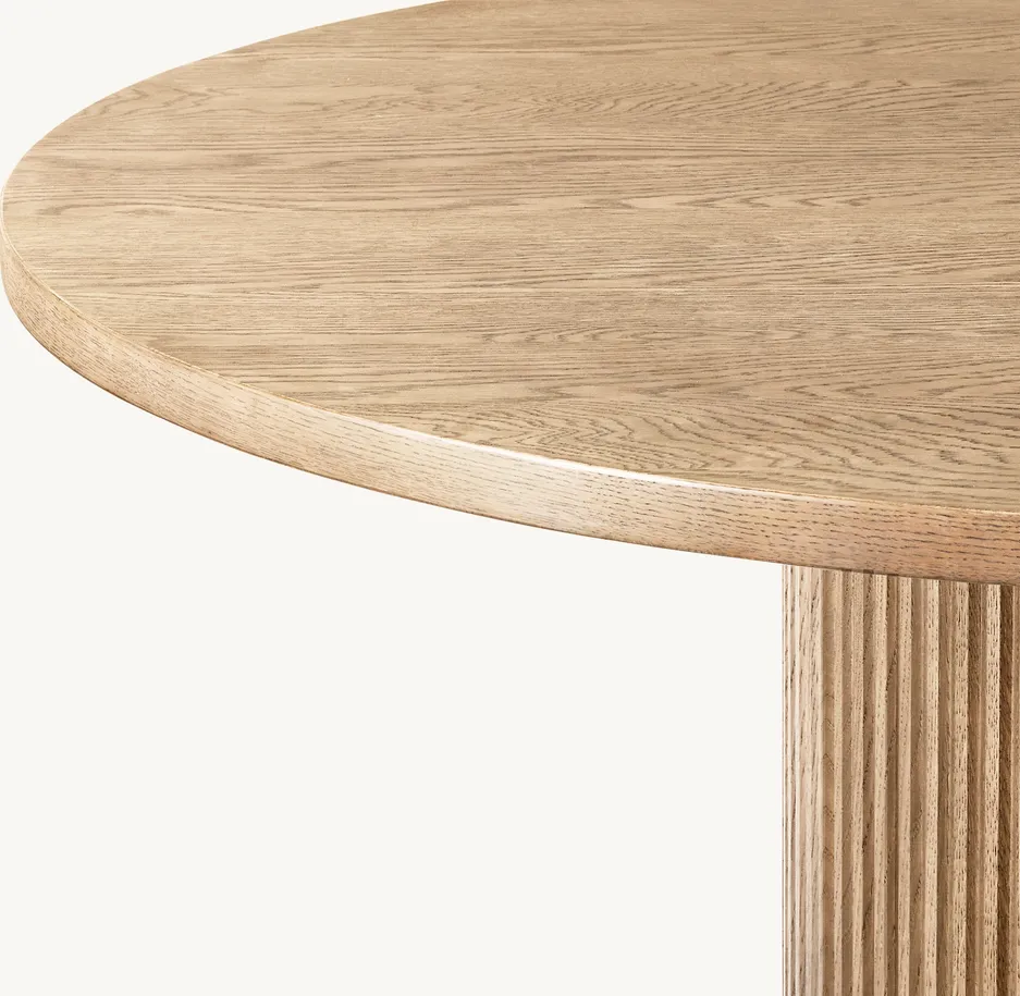 Table à manger ronde Tournon en chêne, vue 5 sur 5