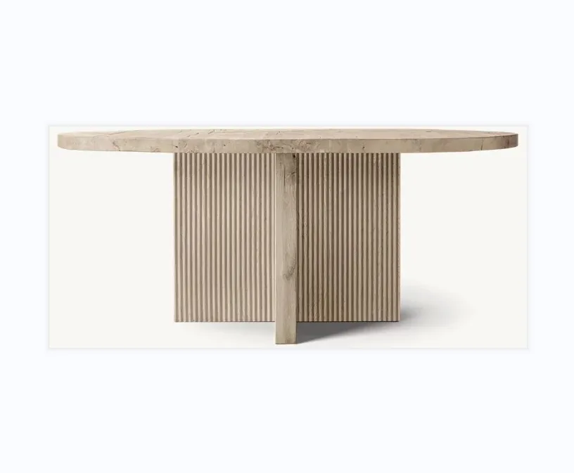Table à manger ronde Tourtour en chêne, collection tables à manger ELWOOD HOME