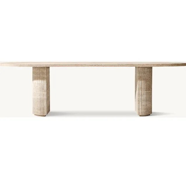 Table à manger Roquefort en travertin — tables à manger