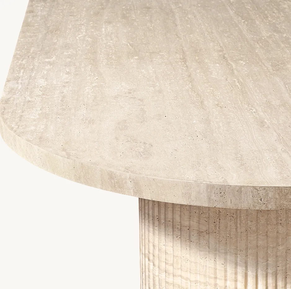 Table à manger Roquefort en travertin, vue 3 sur 5