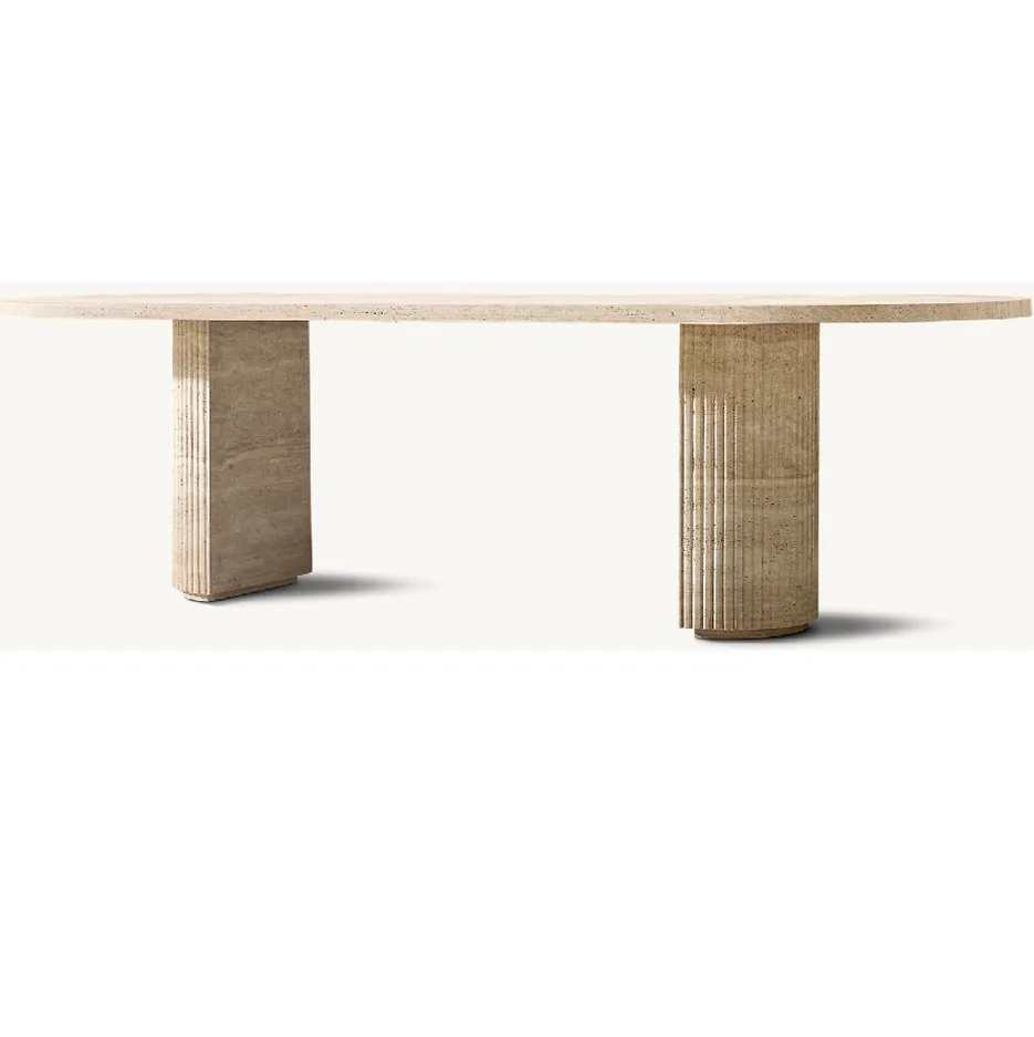 Table à manger Roquefort en travertin, vue 5 sur 5