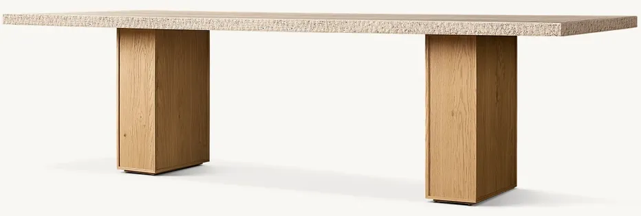Table à manger Sare en travertin, vue 3 sur 6