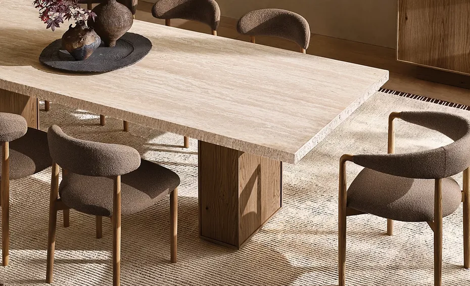 Table à manger Sare en travertin, vue 6 sur 6