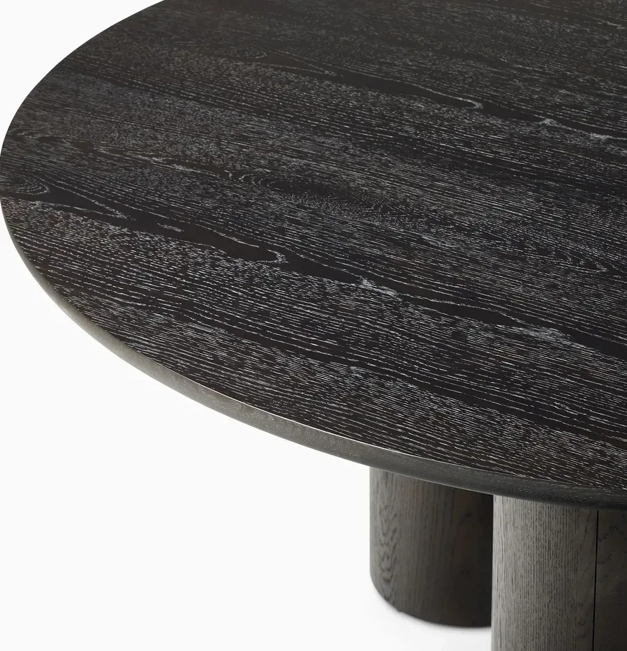 Table à manger Sospel en chêne noir, vue 2 sur 5