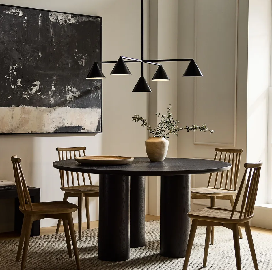 Table à manger Sospel en chêne noir, vue 5 sur 5