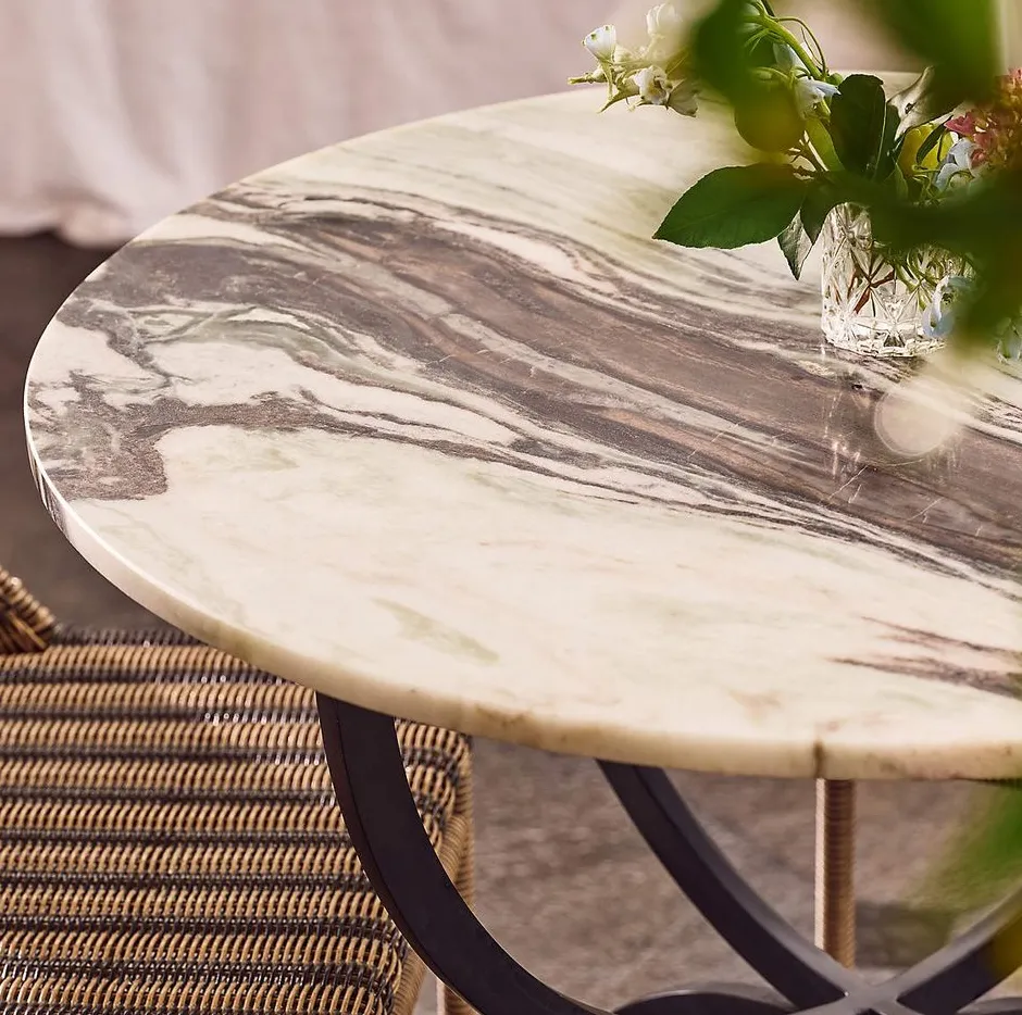 Table à manger Valensole en marbre, vue 5 sur 6