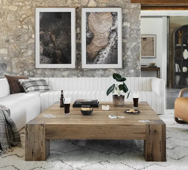 Table basse Antibes en bois massif — tables basses et d'appoint