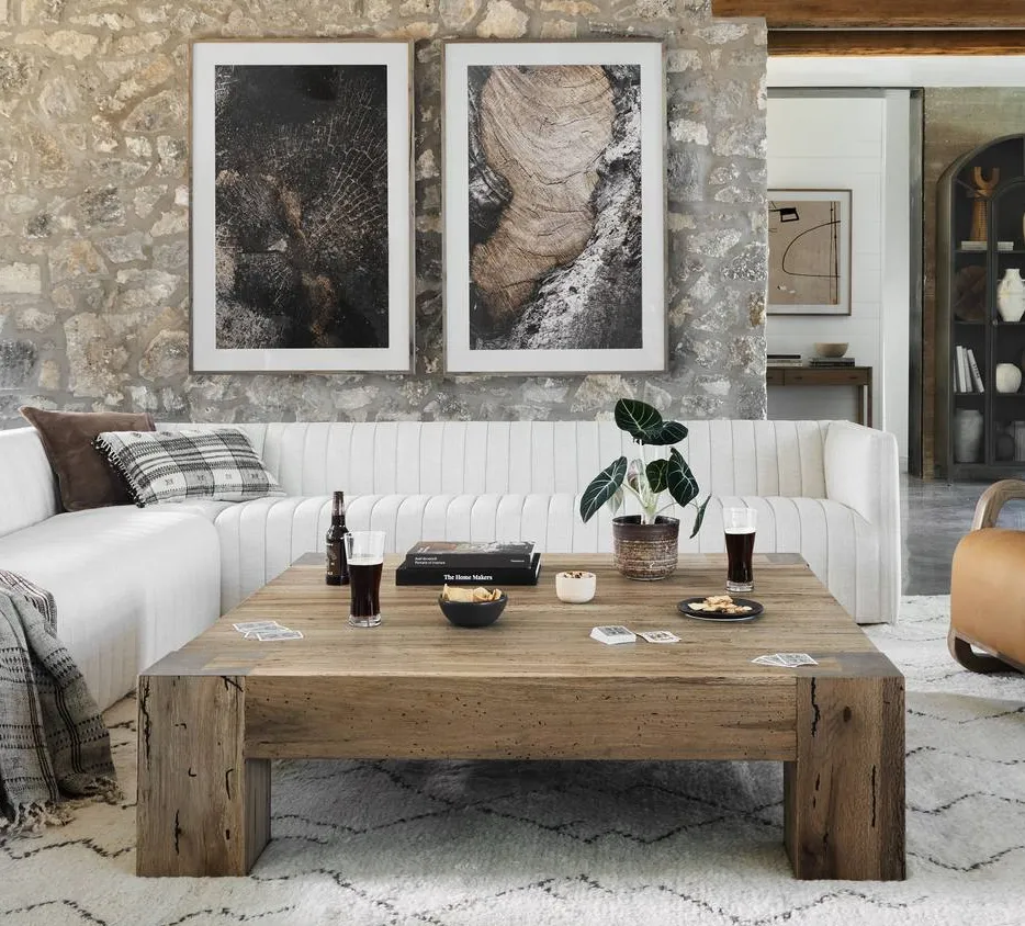 Table basse Antibes en bois massif, collection tables basses et d'appoint ELWOOD HOME