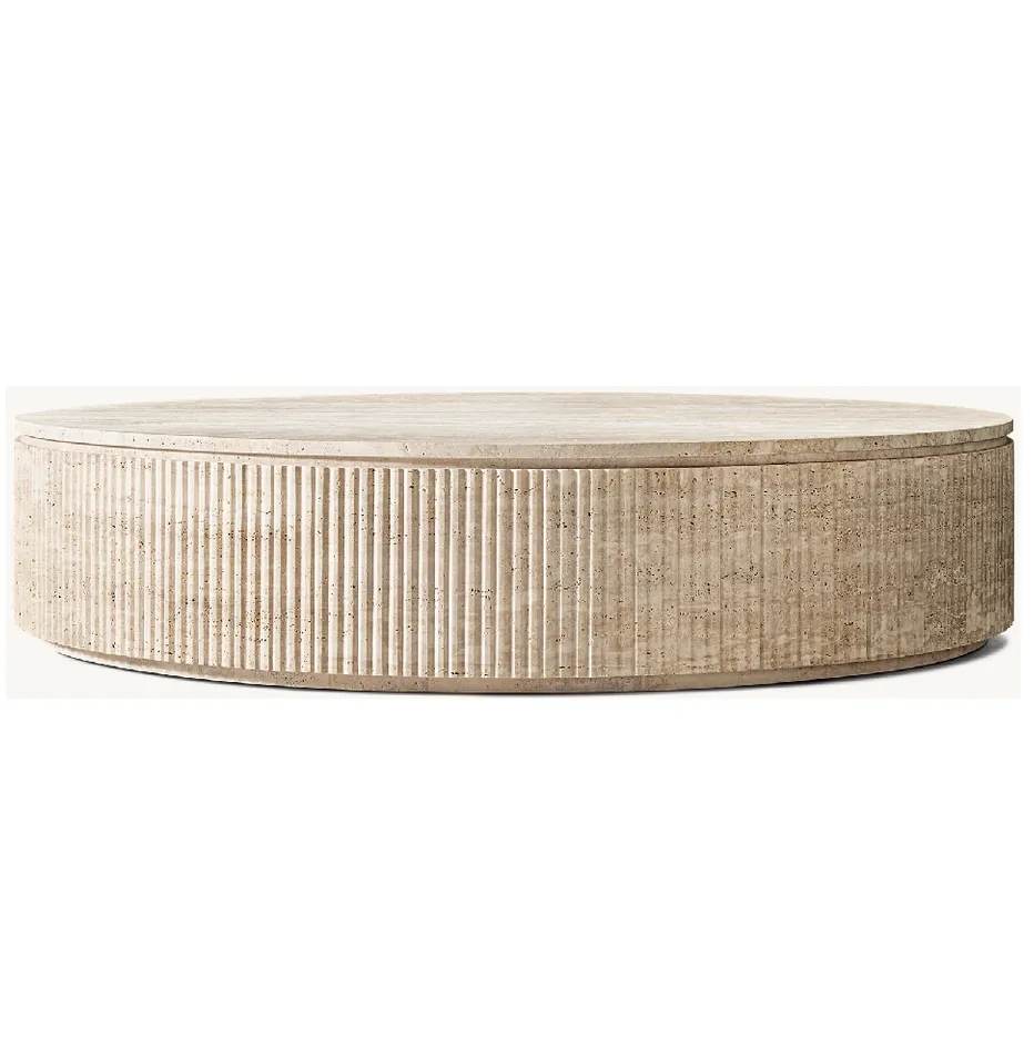 Table basse Balazuc en travertin, vue 2 sur 4