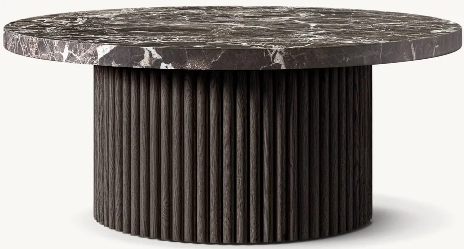 Table basse Bergerac en travertin, vue 2 sur 6