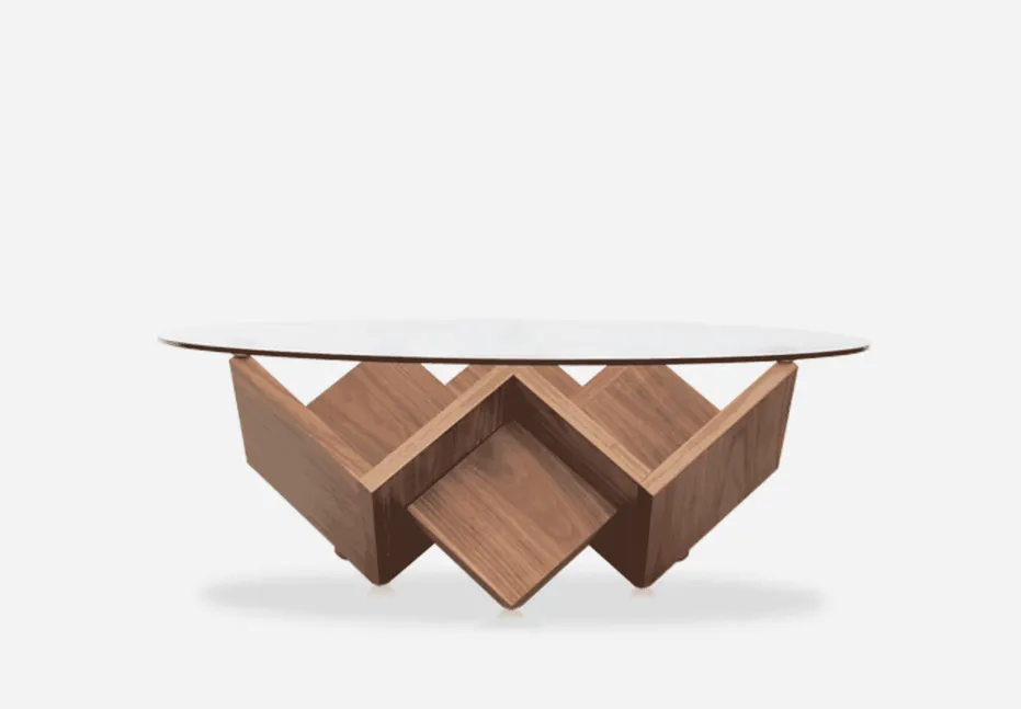 Table basse Chantilly en noyer, vue 6 sur 6