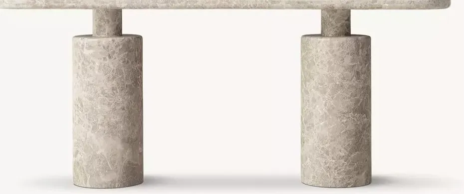 Table basse Coaraze en travertin blanc, vue 3 sur 4